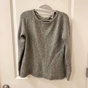 Grey Heather Twist Back Sweater by Loft